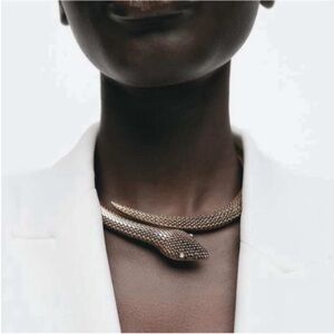 New! Zara Gold Cuff Snake Necklace (3002) NWOT